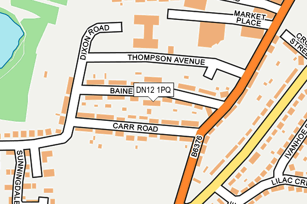 DN12 1PQ map - OS OpenMap – Local (Ordnance Survey)