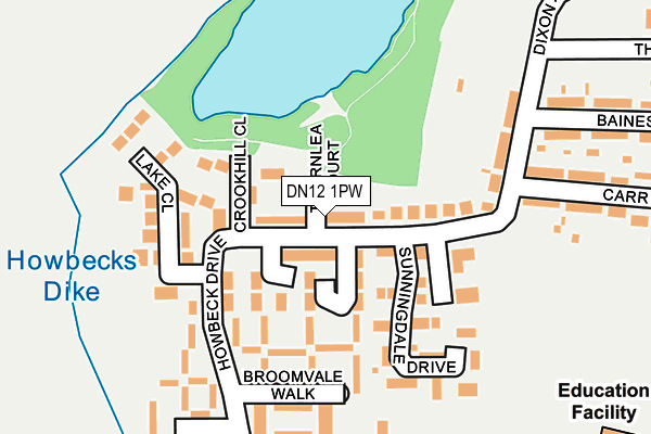 DN12 1PW map - OS OpenMap – Local (Ordnance Survey)