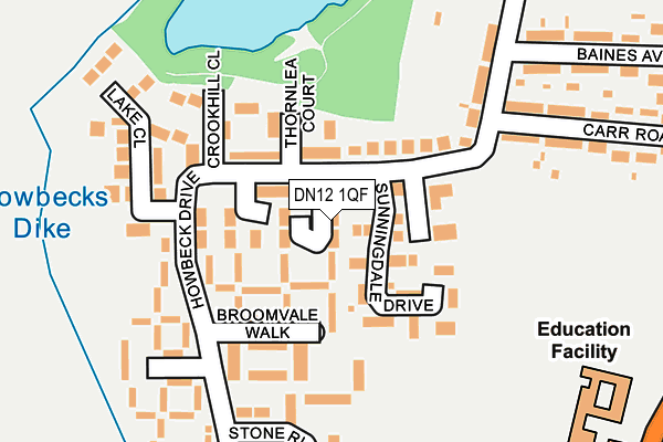 DN12 1QF map - OS OpenMap – Local (Ordnance Survey)