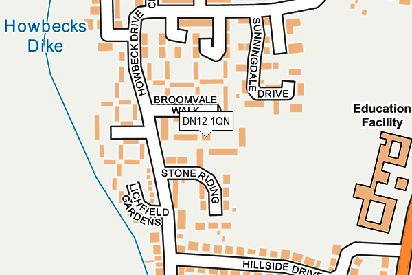 DN12 1QN map - OS OpenMap – Local (Ordnance Survey)