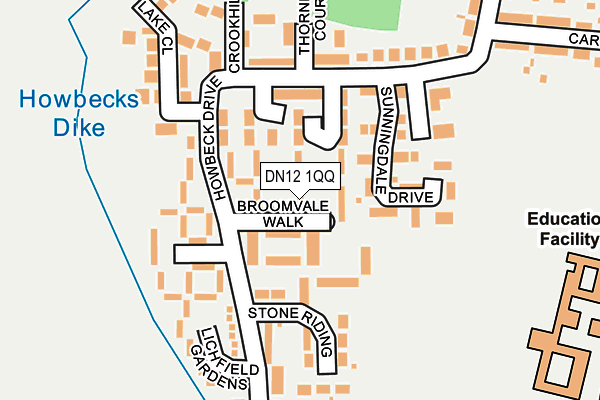 DN12 1QQ map - OS OpenMap – Local (Ordnance Survey)