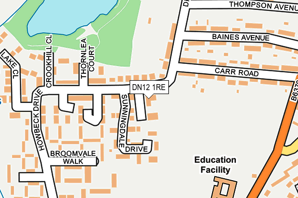 DN12 1RE map - OS OpenMap – Local (Ordnance Survey)