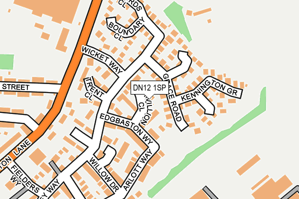 DN12 1SP map - OS OpenMap – Local (Ordnance Survey)