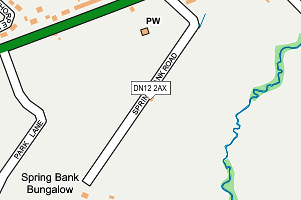 DN12 2AX map - OS OpenMap – Local (Ordnance Survey)