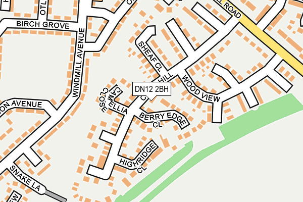 DN12 2BH map - OS OpenMap – Local (Ordnance Survey)