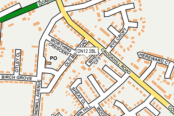 DN12 2BL map - OS OpenMap – Local (Ordnance Survey)