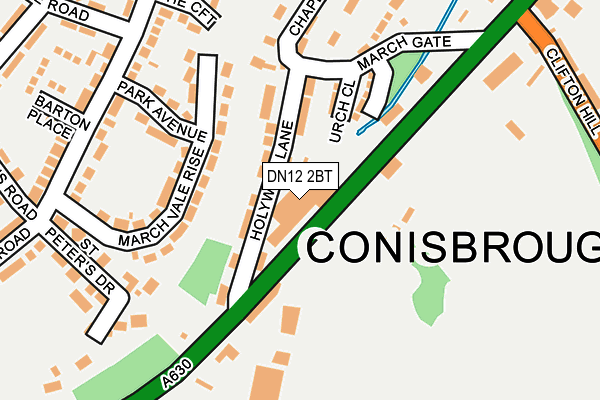 DN12 2BT map - OS OpenMap – Local (Ordnance Survey)