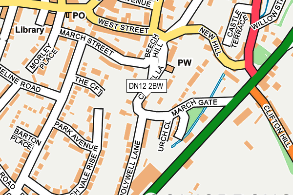 DN12 2BW map - OS OpenMap – Local (Ordnance Survey)