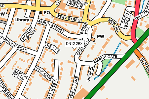 DN12 2BX map - OS OpenMap – Local (Ordnance Survey)