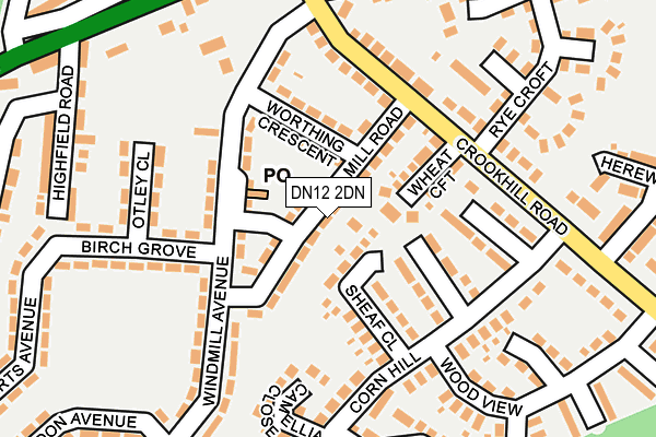 DN12 2DN map - OS OpenMap – Local (Ordnance Survey)