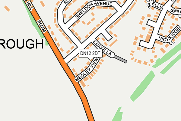 DN12 2DT map - OS OpenMap – Local (Ordnance Survey)