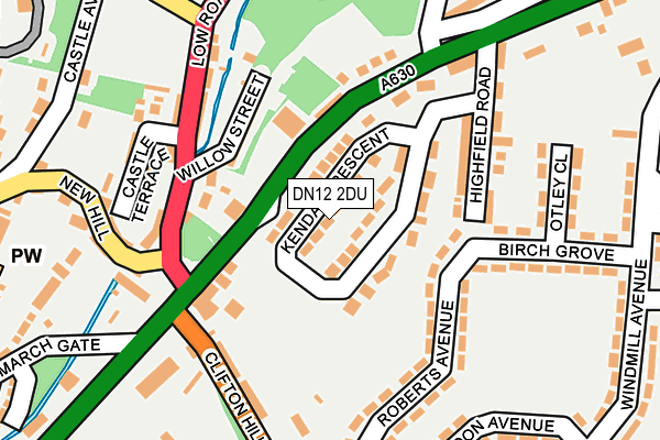 DN12 2DU map - OS OpenMap – Local (Ordnance Survey)