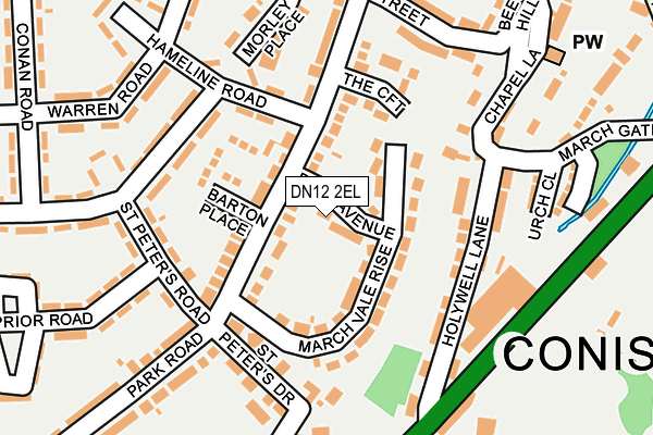 DN12 2EL map - OS OpenMap – Local (Ordnance Survey)