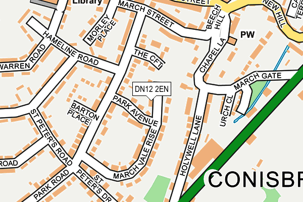 DN12 2EN map - OS OpenMap – Local (Ordnance Survey)