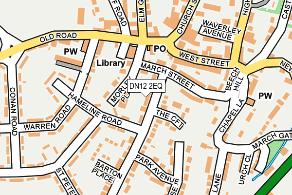 DN12 2EQ map - OS OpenMap – Local (Ordnance Survey)