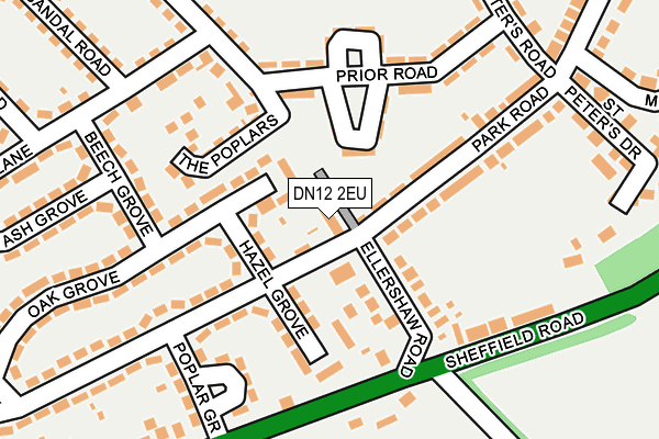 DN12 2EU map - OS OpenMap – Local (Ordnance Survey)