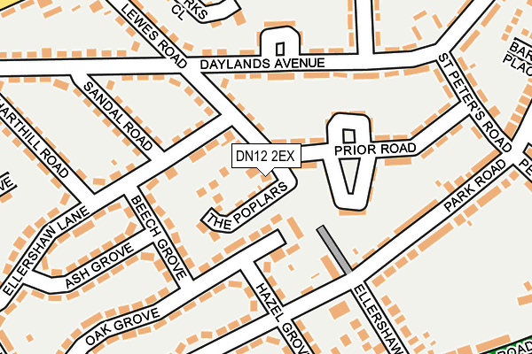 DN12 2EX map - OS OpenMap – Local (Ordnance Survey)