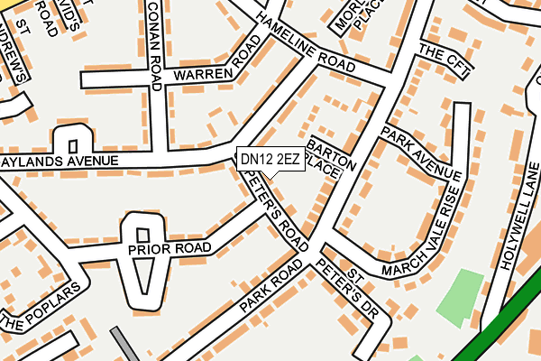 DN12 2EZ map - OS OpenMap – Local (Ordnance Survey)