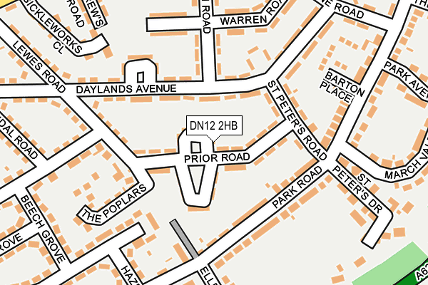 DN12 2HB map - OS OpenMap – Local (Ordnance Survey)