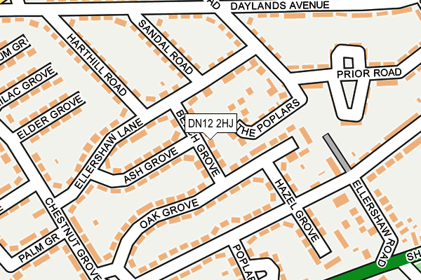 DN12 2HJ map - OS OpenMap – Local (Ordnance Survey)