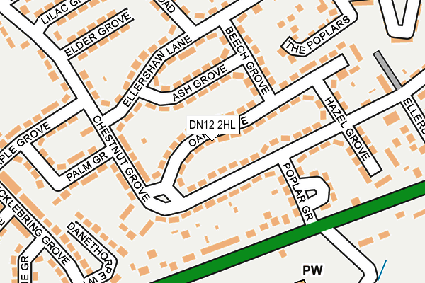 DN12 2HL map - OS OpenMap – Local (Ordnance Survey)