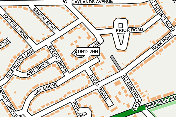 DN12 2HN map - OS OpenMap – Local (Ordnance Survey)