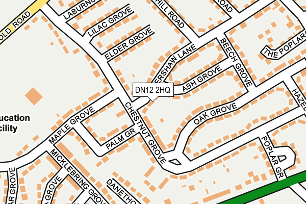 DN12 2HQ map - OS OpenMap – Local (Ordnance Survey)