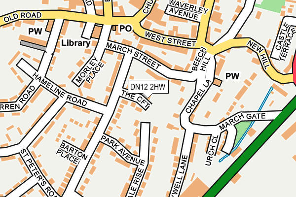 DN12 2HW map - OS OpenMap – Local (Ordnance Survey)