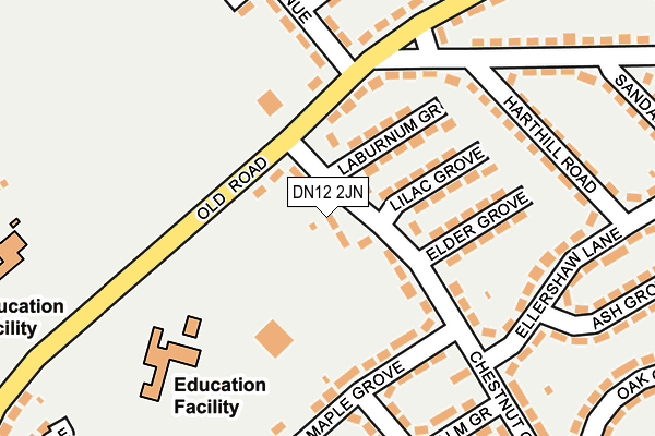 DN12 2JN map - OS OpenMap – Local (Ordnance Survey)