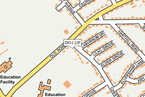 DN12 2JP map - OS OpenMap – Local (Ordnance Survey)