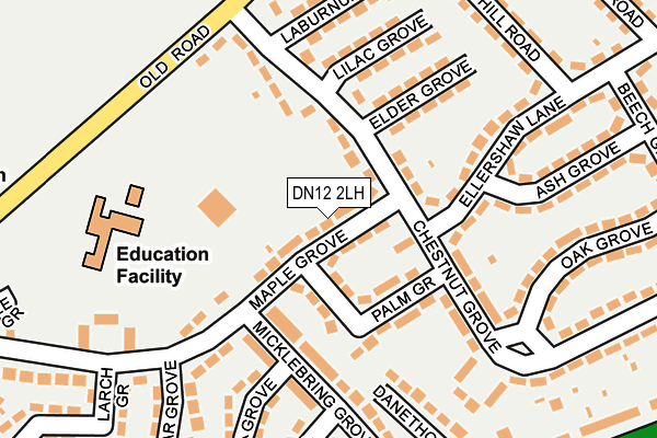 DN12 2LH map - OS OpenMap – Local (Ordnance Survey)