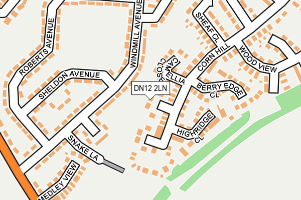 DN12 2LN map - OS OpenMap – Local (Ordnance Survey)