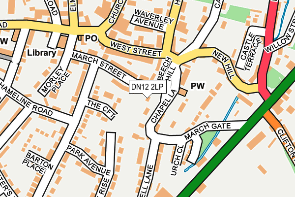 DN12 2LP map - OS OpenMap – Local (Ordnance Survey)