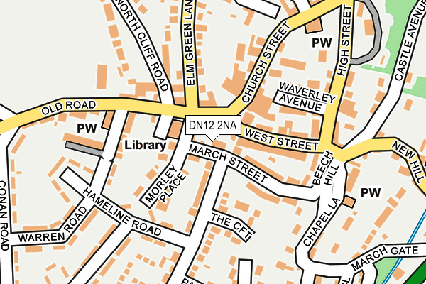 DN12 2NA map - OS OpenMap – Local (Ordnance Survey)