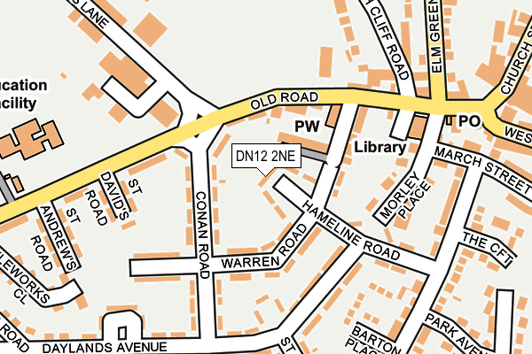 DN12 2NE map - OS OpenMap – Local (Ordnance Survey)
