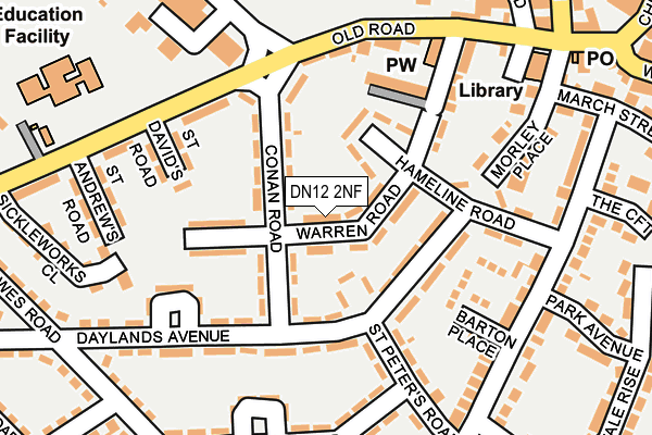 DN12 2NF map - OS OpenMap – Local (Ordnance Survey)
