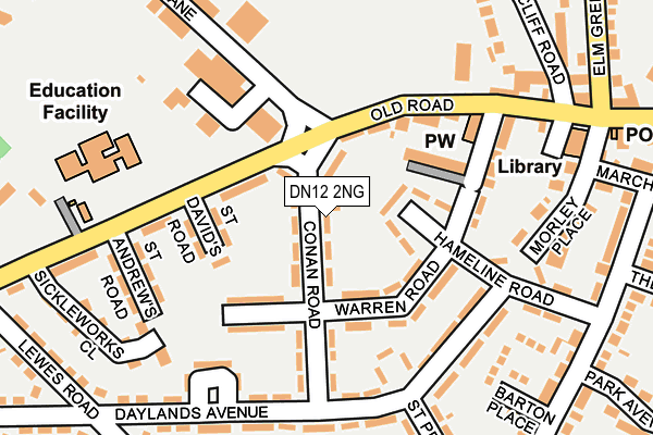 DN12 2NG map - OS OpenMap – Local (Ordnance Survey)