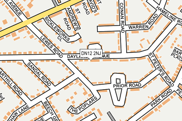 DN12 2NJ map - OS OpenMap – Local (Ordnance Survey)