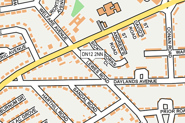 DN12 2NN map - OS OpenMap – Local (Ordnance Survey)