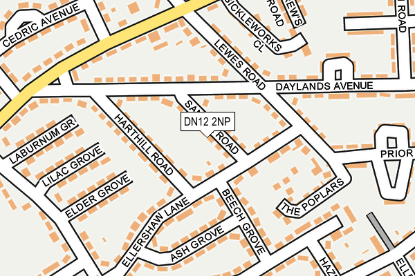 DN12 2NP map - OS OpenMap – Local (Ordnance Survey)