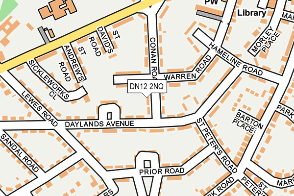 DN12 2NQ map - OS OpenMap – Local (Ordnance Survey)