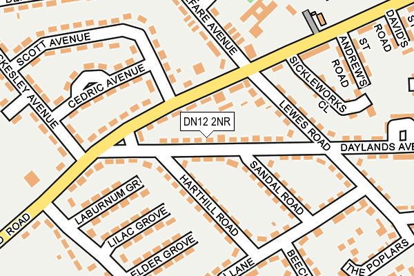 DN12 2NR map - OS OpenMap – Local (Ordnance Survey)