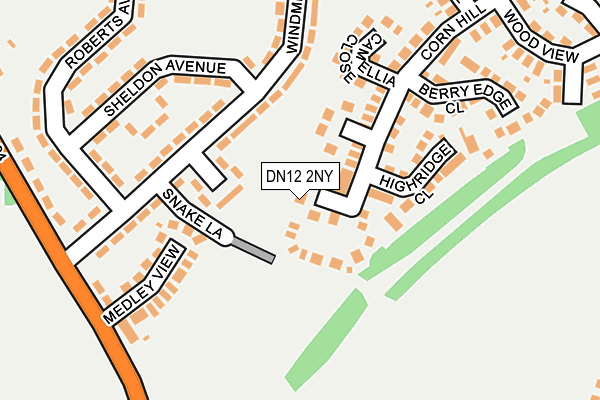 DN12 2NY map - OS OpenMap – Local (Ordnance Survey)