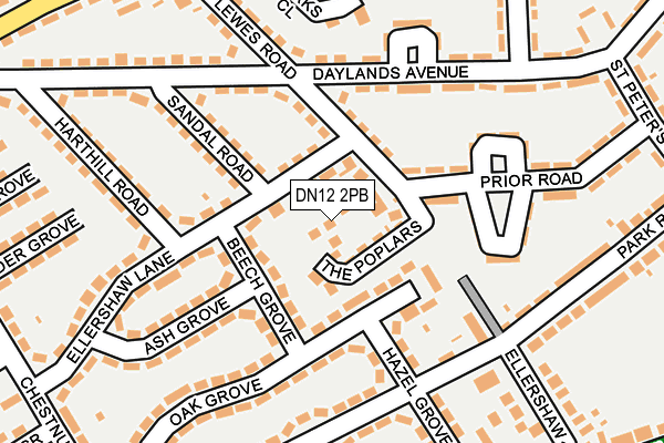 DN12 2PB map - OS OpenMap – Local (Ordnance Survey)