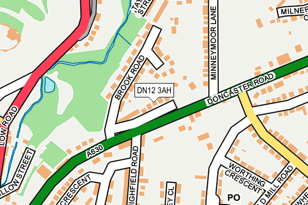 DN12 3AH map - OS OpenMap – Local (Ordnance Survey)