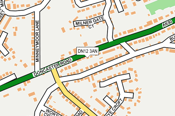 DN12 3AN map - OS OpenMap – Local (Ordnance Survey)
