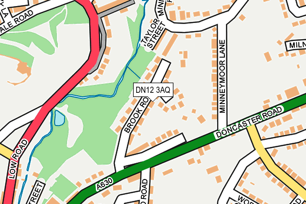 DN12 3AQ map - OS OpenMap – Local (Ordnance Survey)
