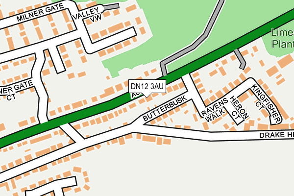 DN12 3AU map - OS OpenMap – Local (Ordnance Survey)