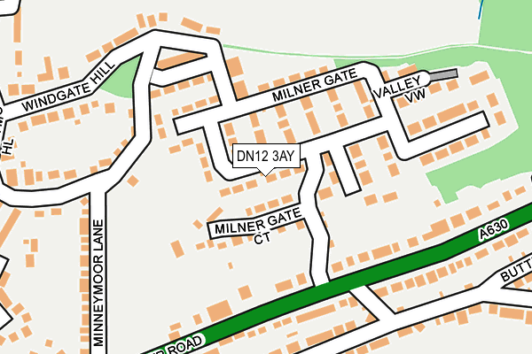 DN12 3AY map - OS OpenMap – Local (Ordnance Survey)