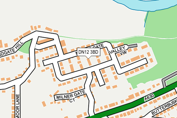 DN12 3BD map - OS OpenMap – Local (Ordnance Survey)